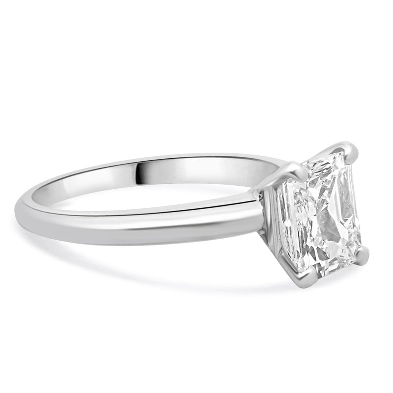 Platinum Radiant Cut Diamond Engagement Ring