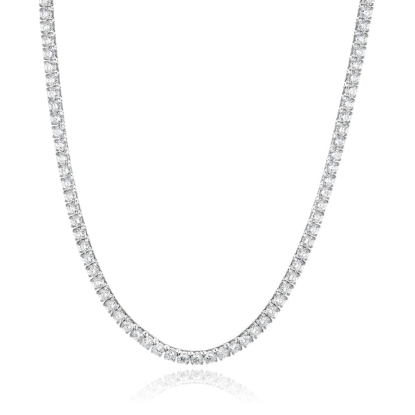 14 Karat White Gold Diamond Inline Tennis Necklace