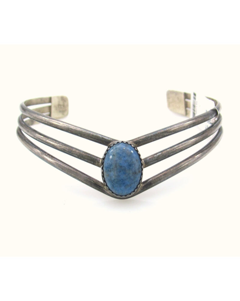 Billy Slim Navajo Handmade Sterling Silver Denim Lapis Cuff Bracelet