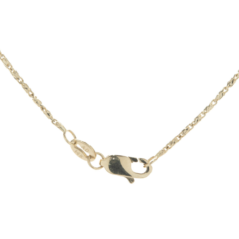 14 Karat Yellow Gold Round Brilliant Cut Diamond Solitaire Necklace