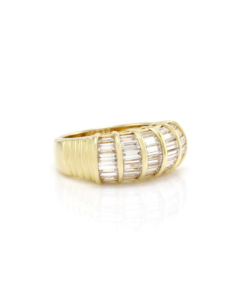 Channel Set Baguette Diamond Band in 18K Yellow Gold