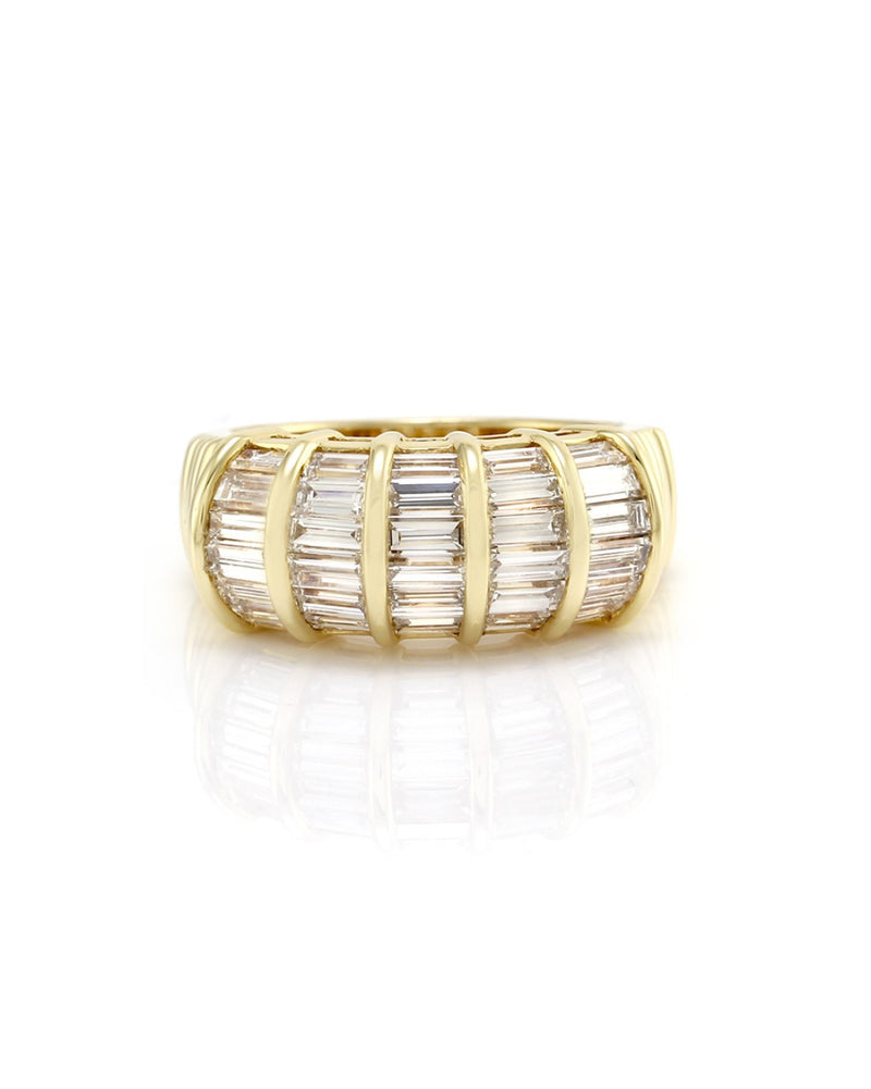 Channel Set Baguette Diamond Band in 18K Yellow Gold