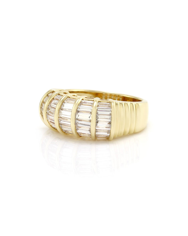 Channel Set Baguette Diamond Band in 18K Yellow Gold