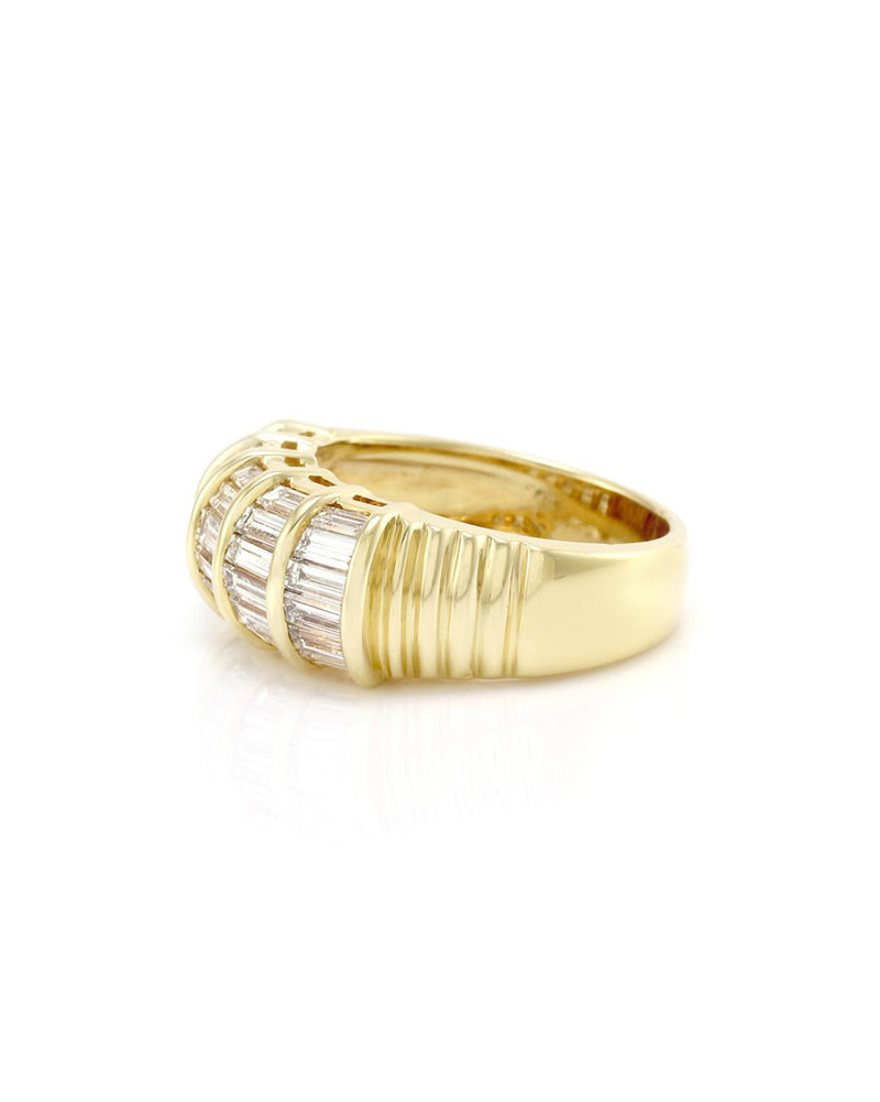 Channel Set Baguette Diamond Band in 18K Yellow Gold