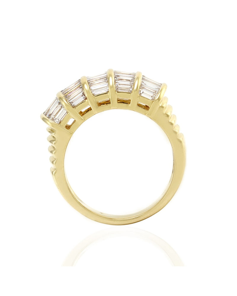 Channel Set Baguette Diamond Band in 18K Yellow Gold