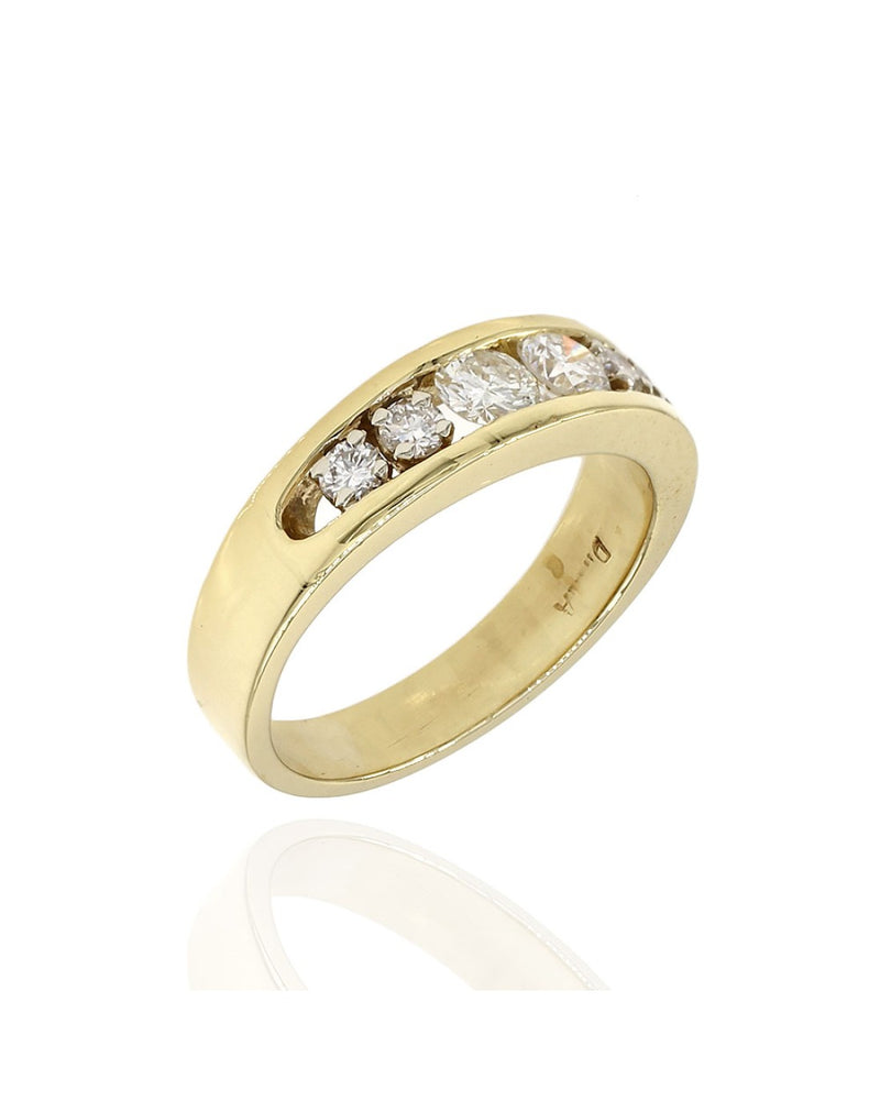 Channel Set Diamond Ring in Gold