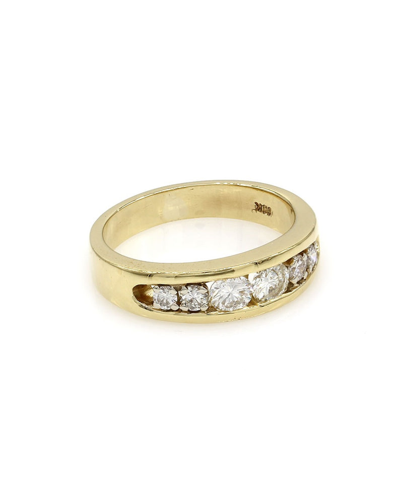 Channel Set Diamond Ring in Gold