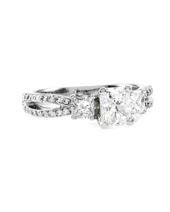 Scott Kay 1.02ct VS2, F GIA Radiant Certified Diamond Engagement Ring Platinum