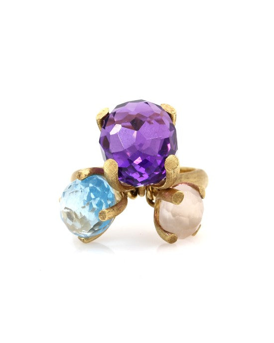 Nanis Bon Bon Quartz and Topaz Ring in 18K Yellow Gold