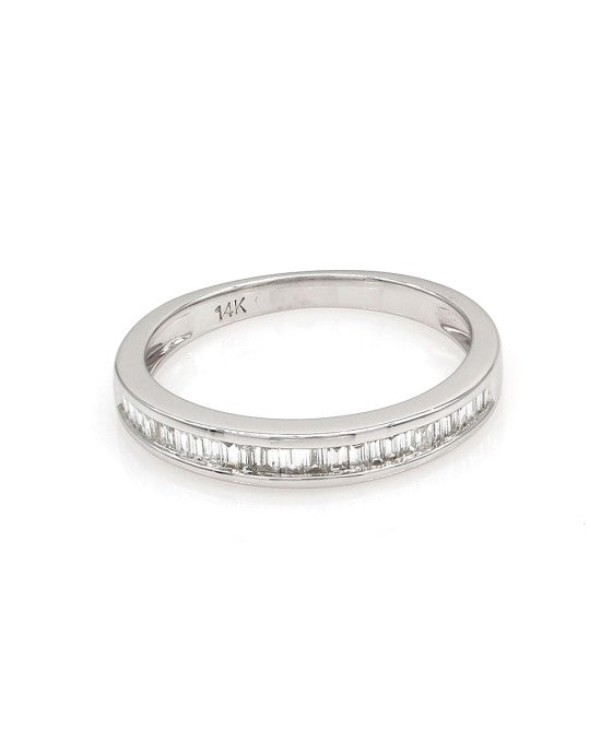 0.50ctw Baguette Diamond Band/ Ring in 14K White Gold