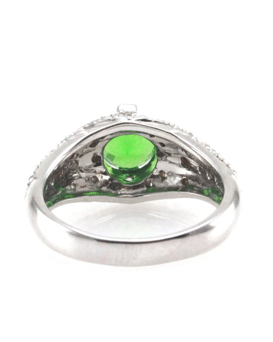 Tsavorite Garnet and Diamond Ring in Gold