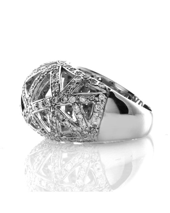 Diamond Pave Cut Out Dome Ring