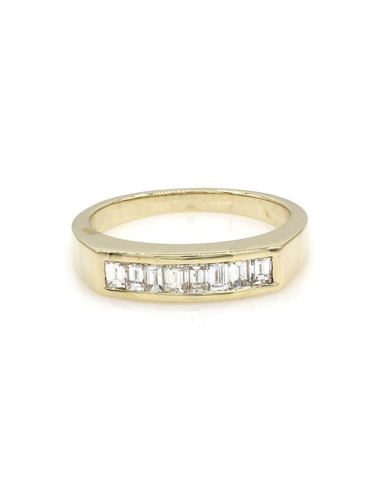 Gents 0.80ctw Emerald Cut Diamond Ring/ Band in 14K Yellow Gold Size 8.5