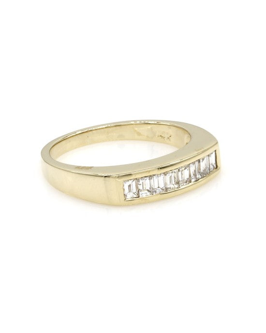 Gents 0.80ctw Emerald Cut Diamond Ring/ Band in 14K Yellow Gold Size 8.5