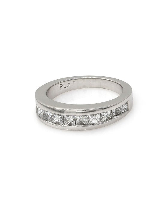 Princess Diamond Band in Platinum