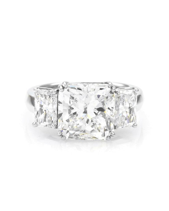 5.02ct SI1, I GIA Certified Radiant Cut Diamond Engagement Ring 18K White Gold