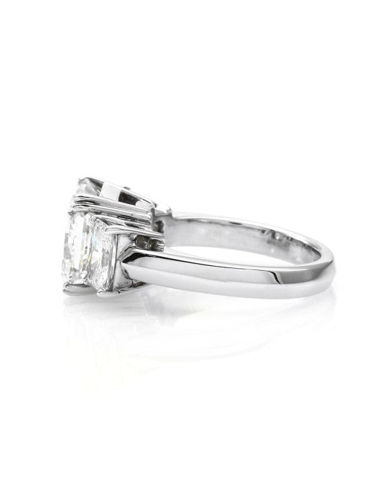 5.02ct SI1, I GIA Certified Radiant Cut Diamond Engagement Ring 18K White Gold