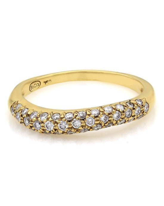 3 Row Diamond Pave Wave Ring