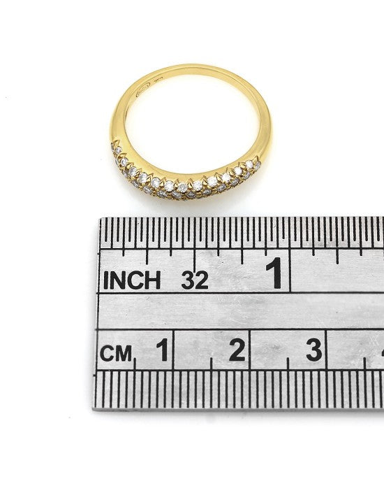 3 Row Diamond Pave Wave Ring