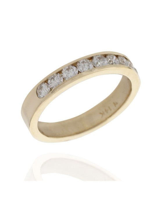 0.73ctw Channel Set Diamond Ring/ Band in 14K Yellow Gold Size 6