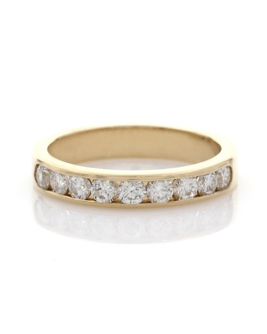 0.73ctw Channel Set Diamond Ring/ Band in 14K Yellow Gold Size 6