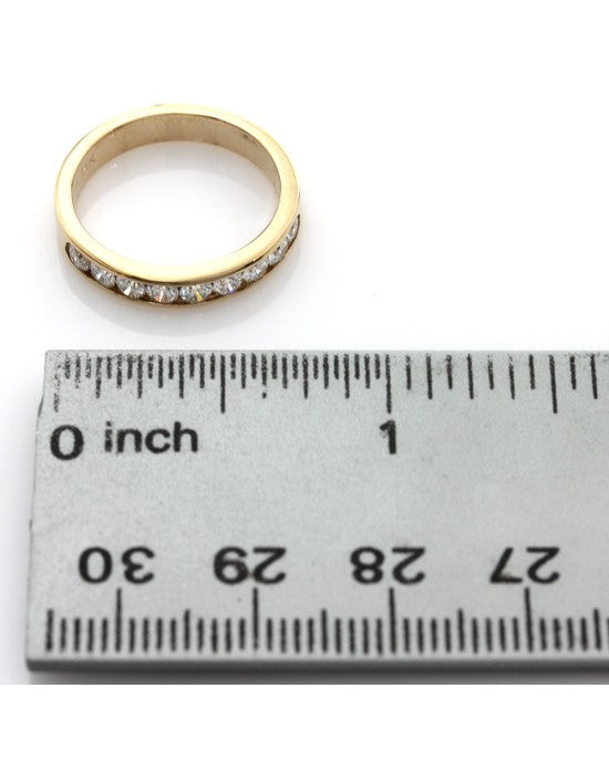 0.73ctw Channel Set Diamond Ring/ Band in 14K Yellow Gold Size 6