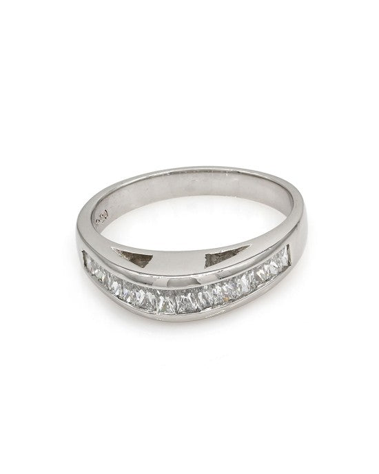 High Profile Princess Diamond Band in Platinum