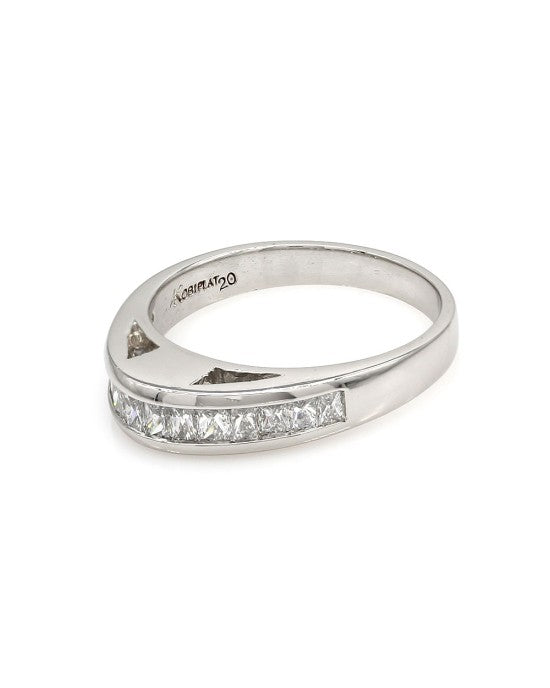 High Profile Princess Diamond Band in Platinum