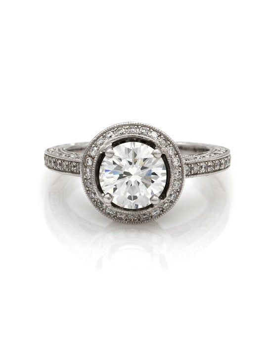 1.50ct SI3, I Round Brilliant Cut Diamond Engagement Ring in 18K White Gold