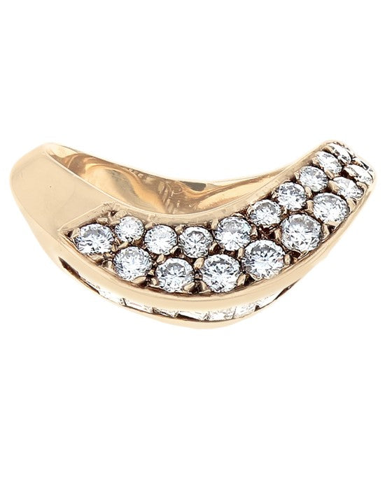 Diamond Pave Wave Ring in Gold