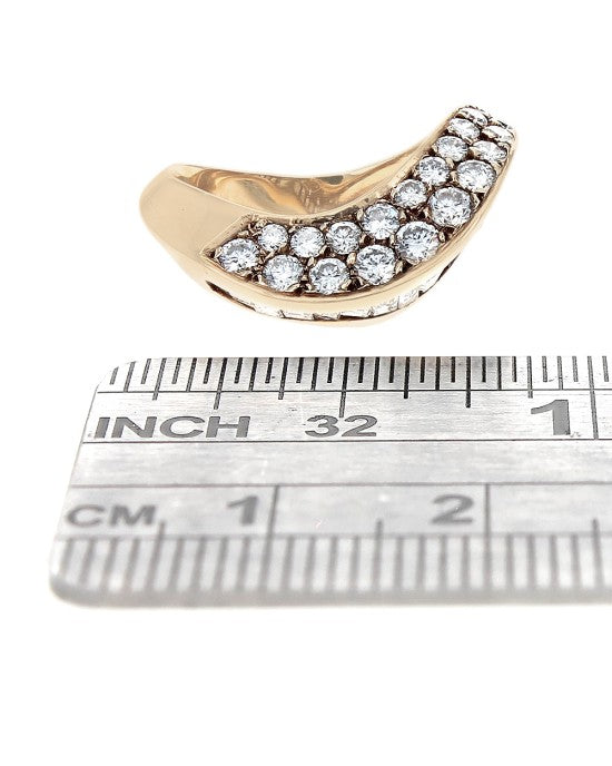 Diamond Pave Wave Ring in Gold