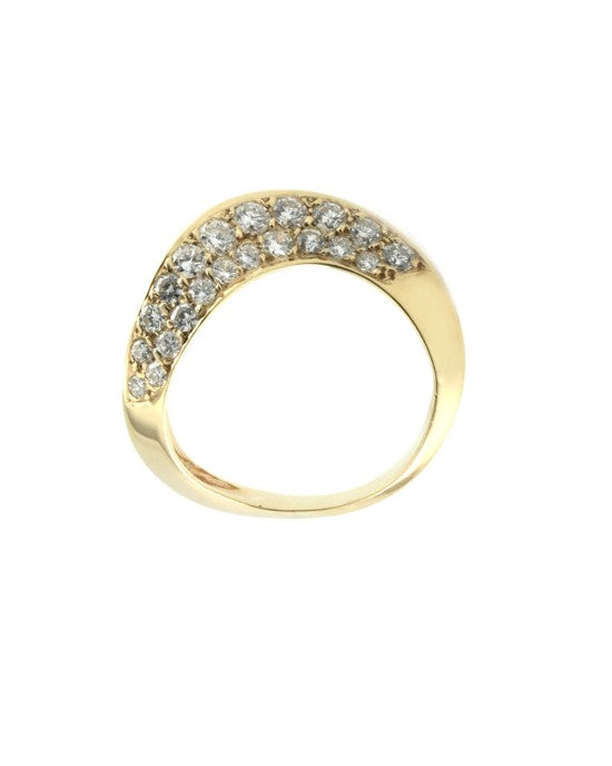 Diamond Pave Wave Ring in Gold
