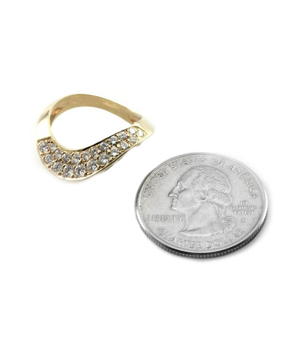 Diamond Pave Wave Ring in Gold