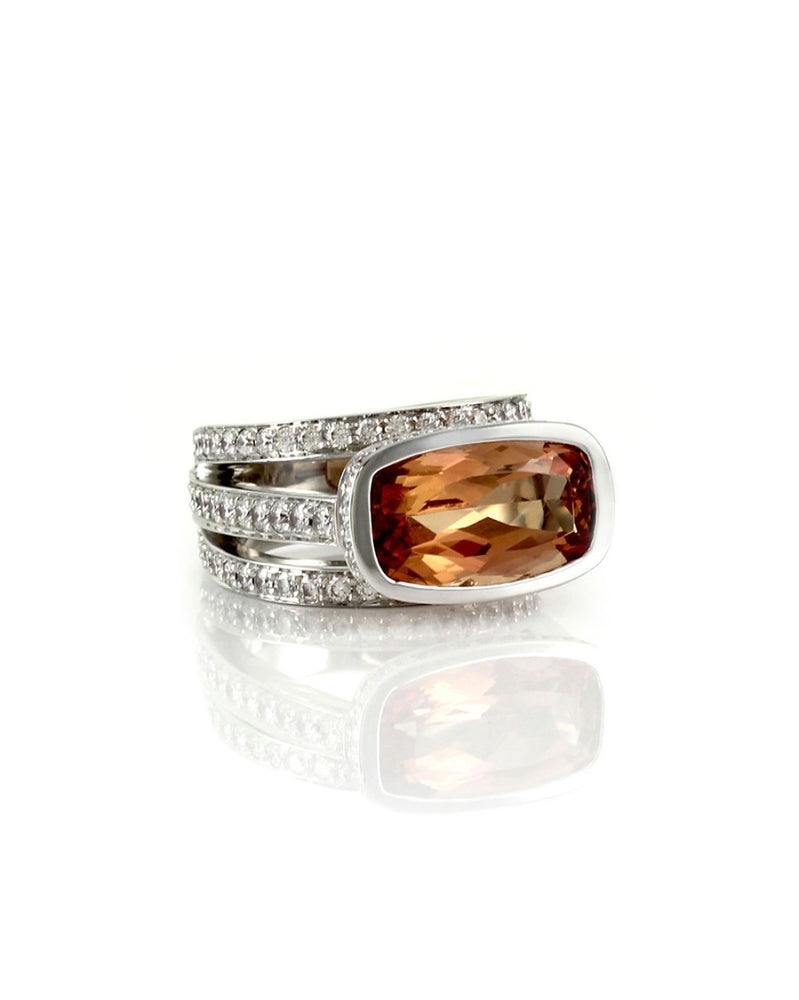 Gauthier Precious Topaz and Pave Diamond Ring in Gold