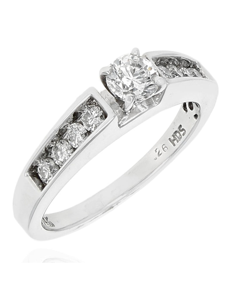 Round Brilliant Cut Diamond Solitaire Diamond Shank Ring