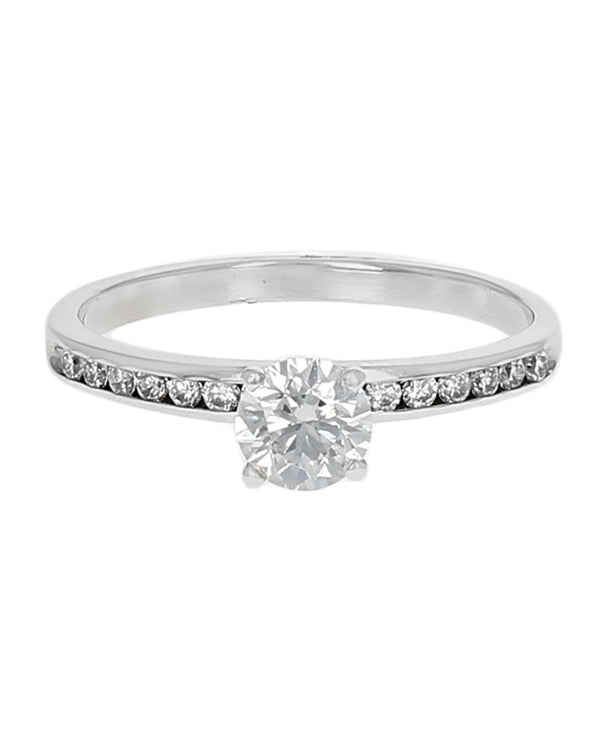 Round Brilliant Cut Diamond Solitaire Diamond Shank Ring