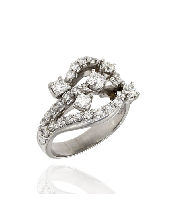 2.15ctw Diamond Cluster Ring in Platinum