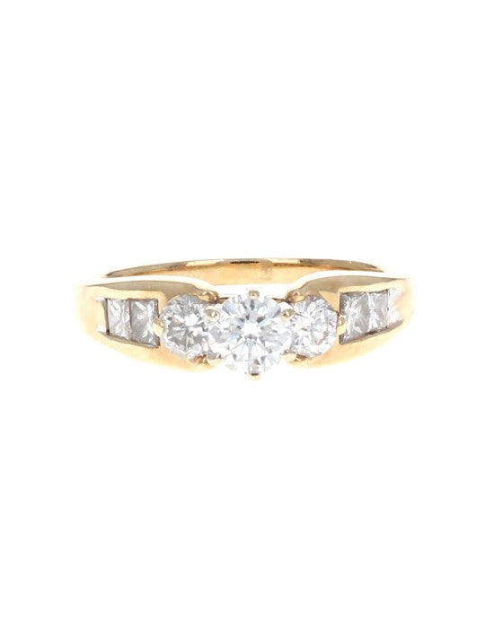 0.34ct I1, H Round Brilliant Diamond Engagement Ring in 18K Yellow Gold