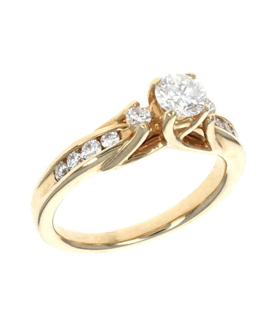 0.40ct I1, H Round Diamond Engagement Ring in 14K Yellow Gold