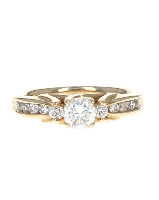 0.40ct I1, H Round Diamond Engagement Ring in 14K Yellow Gold