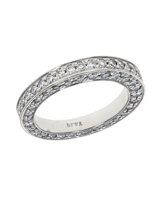 1.61ctw Pave Diamond Band/ Ring in Platinum SZ 5.75