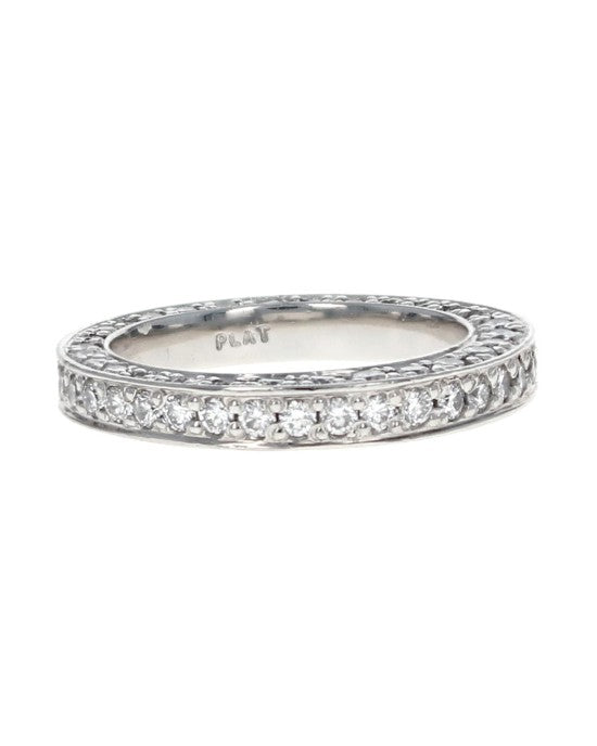 1.61ctw Pave Diamond Band/ Ring in Platinum SZ 5.75