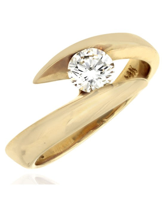 0.48ct Round Diamond Engagement Ring in 14K Yellow Gold