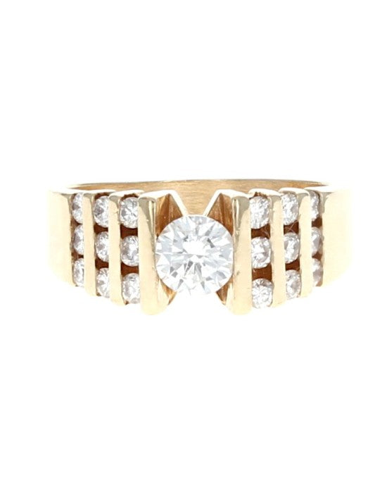 0.41ct SI1, G Round Diamond Engagement Ring in 14K Yellow Gold