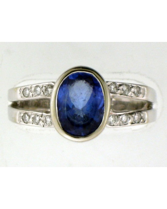 14ktw Oval Tanzanite and Diamond Pave' Ring