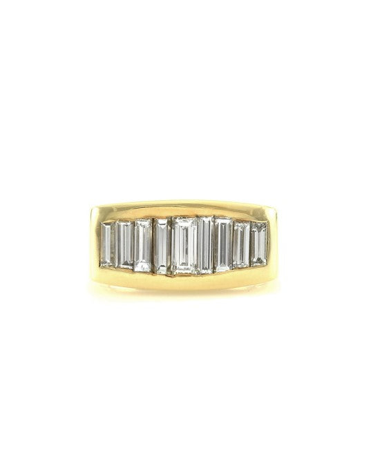 2.08ctw Baguette Diamond Channel Set Ring in 18K Yellow Gold SZ 6.5