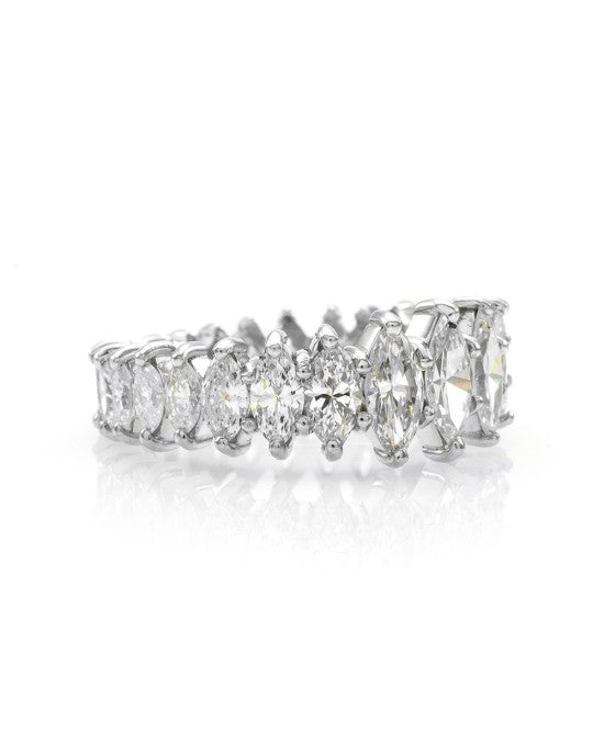 3.41ctw Marquise Cut Diamond Eternity Band/ Ring in Platinum SZ 7