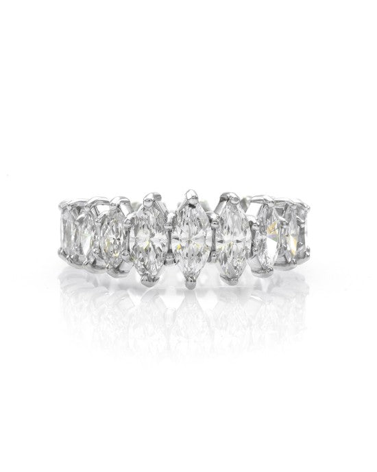 3.41ctw Marquise Cut Diamond Eternity Band/ Ring in Platinum SZ 7