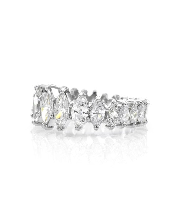 3.41ctw Marquise Cut Diamond Eternity Band/ Ring in Platinum SZ 7