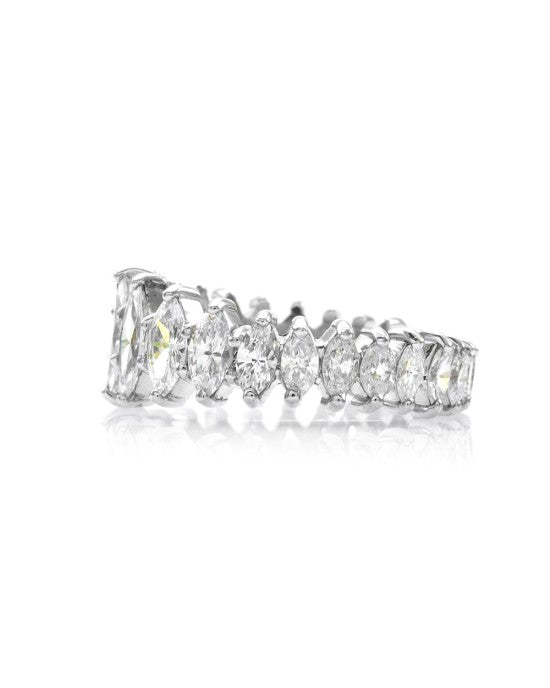 3.41ctw Marquise Cut Diamond Eternity Band/ Ring in Platinum SZ 7